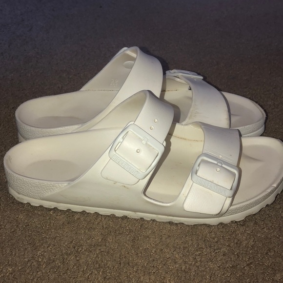 all white birkenstocks